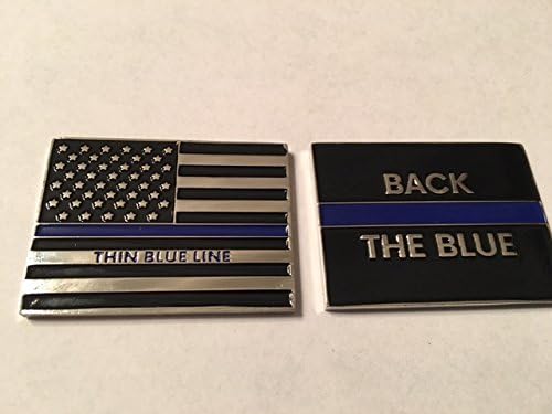 Ballhawgs Goods Thin Blue Line Flag Back The Blue Police Challenge Coin