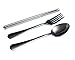 Dinnerware Set,Flatware Set Stainless Steel(Fork Spoon Chopsticks) with Portable Reusable Plastic Travel Case