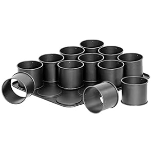 Zenker bakplaat Ø 8,5 cm met 12 cake ringen voor 12 mini cakevormen, mini taartvorm met antiaanbaklaag voor mini taarten…