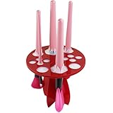 Joly Makeup Brush Holder Air Drying Rack for Brushes Cosmetic Tool (Red & Round)