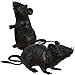 Greenbrier International 2 Black Plastic Squeezable Squeaking Rats Spooky Scary Creepy Halloween Decor