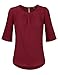 TWINTH Shirring Blouse Top 3/4 Loll Up Sleeve Basic