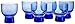 Happy Sales , Set of 6 Cold Glass Sake Cup Cups Blue Glass