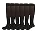 EABERN Women's Trouser Socks,Opaque Stretchy Nylon Knee High Dress Socks,6 or 12 Pairs-9-11-Black