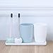 Airmoon Mini Ceramics Handmade Couple Toothbrush Holder Stand for Bathroom Vanity Countertops