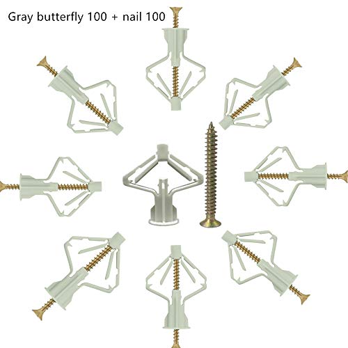 10x32MM（50sets） ICQUANZX Plasterboard Wall Plugs & Screws,Butterfly