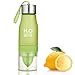 H2O Lemon/Fruit Infuser Water Bottle - New Version - Leak Proof - BPA Free (Green)