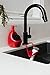 Umbra Joey, Matte Ceramic Liquid Soap Dispenser with Sponge Caddy, Ideal for Kitchen or Bathroom Use, Red