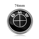 74mm BMW Trunk Emblem, 2 Pin Replacement Badge Hood or Trunk Logo Fit for BMW 2-Series, 3-Series, 4-Series, M-Series, E46 E90 E82 (74MM)