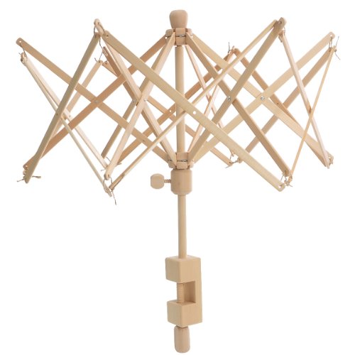 Housweety Wooden (Birch) Umbrella Swift Yarn Winder Holder , Medium - Thumbnail 6
