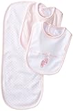 Little Me Baby Girls' 3 Piece Bib and Burp Set, Ballerina, Pink/Multi, One Size
