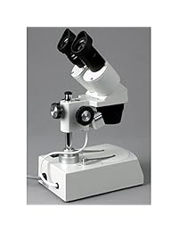 AmScope SE306 PZ microscopio estéreo binocular, con oculares WF10x y WF20x, aumento de 20X 40X 80X, objetivos 2X y 4X, luz halógena superior e inferior, placa de platina reversible negra blanca, con soporte, 120V