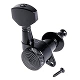 Kmise A2421 3L3R FA-21 Auto Lock Tuning Pegs Tuners Machine Heads, Black