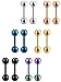 Gelmushta 4mm 12 Pcs 316L Stainless Steel Barbell Stud Earrings Cartilage Helix Ear Piercing 20G