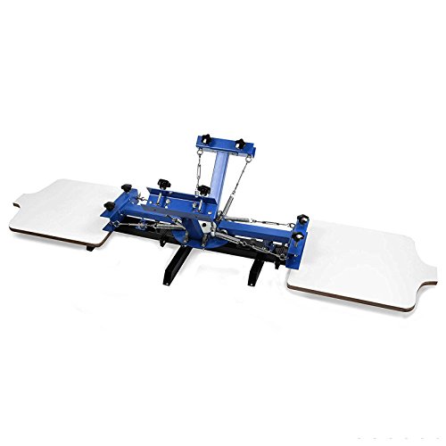 SHZOND Screen Printing Press 4 Color 2 Station Silk Screen Machine 21.7" x 17.7" Removable Pallet Screen Printing Machine Press for T-Shirt DIY Printing (4 Color 2 Station) - Thumbnail 2