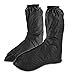 Waterproof Springtime Summer Rainstorm Rainy Day Rainsuit Raingear Motorcycle Road Bike Cruiser Chopper Driving Biker Gear Boot Shoe Cover with Side Zipper Black Adult Mens US 10-11 (Euro 44-45)