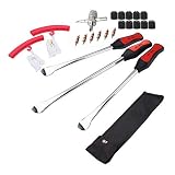 Dr.Roc Tire Spoons Lever Motorcycle Dirt Bike Lawn Mower Tire Changing Tools with Bag 1x14.5 inch 2x11 inch Tire Irons 2X Rim Protectors 1x Valve Core and Caps Set