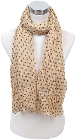 Women's Hope Dots Cream 100% Viscose Scarf LS4170
