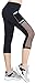 Neonysweets Womens Mesh Capri Workout Yoga Pants Running Tights Active Leggings
