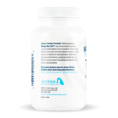 Arches Tinnitus Formula Now with Ginkgo Max 26/7 Natural Tinnitus