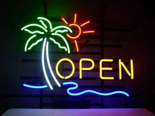 New OPEN Business Shop Store Real Glass Neon Light Sign Home Beer Bar Pub Recreation Room Game Room Windows Garage Wall Sign L02