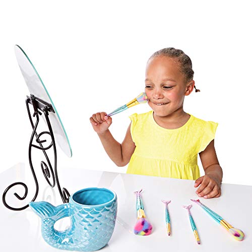 GirlZone: Fun Mermaid Makeup Brushes Kit Gift for Girls