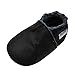 Mejale Baby Boy Girl Shoes Soft Soled Leather Moccasins Anti-Skid Infant Toddler Prewalker(Black,18-24 Months)