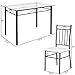 Tangkula 5 Piece Dining Table Set Glass Top Metal Dining Set Kitchen Breakfast Furniture Dinning Table with Chairs