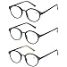 Kerecsen 3 Pack Vintage Metal Round Reading Glasses Classic Wood-Look Readers