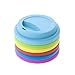 Aspire 6 PCS Silicone Drinking Lid Cup Lids, Reusable Coffee Cup Covers/Lids (Fits cups 3.46-3.62 inches) - ASSORTED