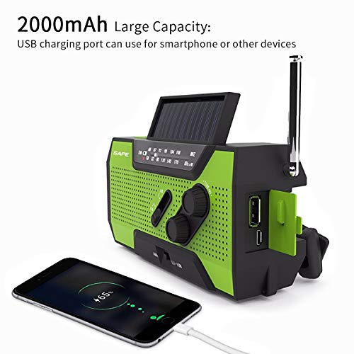 Solar Radio, Kurbelradio AM/FM Wiederaufladbare Dynamo Radio Wasserdicht LED Dynamo Lampe Powerbank f¨¹r Wandern,Camping… – Bild 5