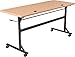 MooreCo Essentials Flipper Training Table 60x24 Teak Top Black Base