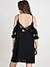 Persun Women Cold Shoulder Lace Trumpet Sleeve Spaghetti Strap Dress Tops, Black, Small