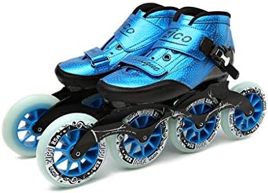Ailj Adult Professional Rollerblades, 4 * 90-110MM Wheels Carbon Fiber Professional Roller Skates For Women Black Inline Speed Skates Red Blue