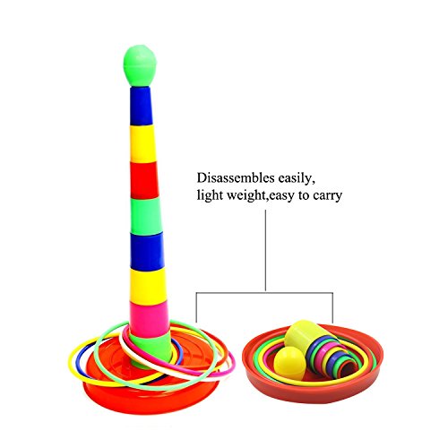 Giveme5 Christmas Holiday Party 18" Colorful Ring Toss Quoits Target Game Plastic Toy for Kids - Thumbnail 3