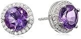 Sterling Silver Amethyst Stud Earrings