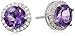 Sterling Silver Amethyst Stud Earrings