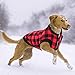 ASENKU Dog Winter Coat Fleece Thicken Dog Hoodie British Plaid Pet Jacket Warm Outfit with Removable Hat Windproof Vest for Small Medium Large Dogs, Red, Medium