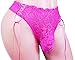 aishani Men's Silky Lace Thong Pouch Panties Briefs Bikini Underwear,M Rose Pink
