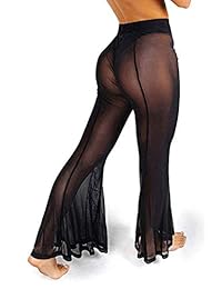 Traje de baño de malla para dama, transparente, para la playa