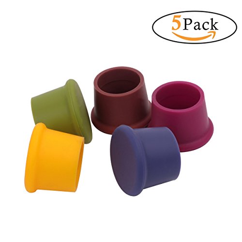 Click Here to See More Images iiniim 5 Pack Bottle Caps Food Grade Silicone Champagne Stoppers Assorted Color Beer Sealer Cover