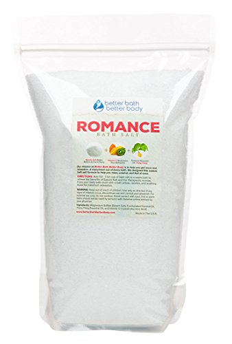 Romance Bath Salt 3 Pounds - Epsom Salt Bath Soak With Ylang Ylang Essential Oils & Vitamin C - Get Romantic & Create Passion In The Tub Tonight - All Natural Ingredients No Perfumes & Dyes