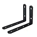 Alise 4mm-Thicker Stainless Steel Brackets Floating Shelves Heavy Duty Shelf Bracket Corner Brace Support 6x4 Inch,2 Pcs Matte Black