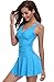 SHEKINI Women's One Piece Skirt Swimsuit Ruched Retro Swimdress Bathing Suit