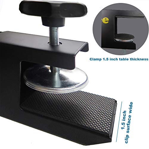 ComeSee Table Tennis Net and Post Set Strength Screw Clamp, 1.5 Inch Width Grip Holder, Insert Type Ping Pong Net Clip, Tension and Height Adjustable Easy Set Up (Black)