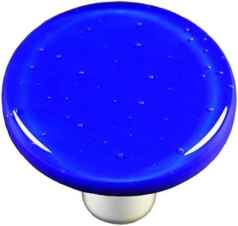 Aquila Art Glass HK1030-KRA Solid Color Collection Round Knob, Deep Cobalt Blue