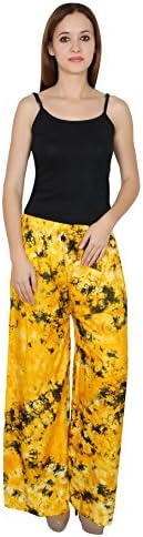 Nakashi Women Casual Elastic Waist Tie And Die Hippe Boho Yoga Palazzo Pants Plus Size.