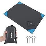 Gonex Sandproof Beach Blanket, Waterproof 64″x44″, 80“x56 Beach Mat Lightweight with Carry Pouch, Stakes, Carabiner for Camping, Beach, Outdoor