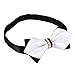 WEBO Bow Tie Rhinestone embellishment Adjustable Bowties(White)