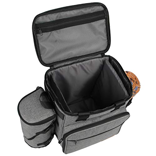 Hilike Premium Pet Travel Bag for Dog & Cat | Week Away Tote Organizer Bag for Dogs Travel | Incudes 1 Dog Tote Bag,1 Dog Food Carrier Bag, 2 Silicone Collapsible Bowls,1 Blanket,1 Frisbee(Grey) - Thumbnail 6